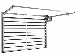 Скоростные секционные ворота ISD01-PARKING из алюминиевых сэндвич-панелей с торсионным механизмом (3500x2200)