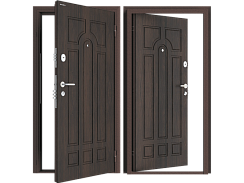 Премиум дверь DoorHan Венге светлый Неаполь с угловой рамой левая 880х2050
